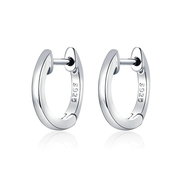 Sterling Silver Starlike Earrings: Elegant Fashion- Bamoer SCE1136 - Hoop -ShopMallUniverse