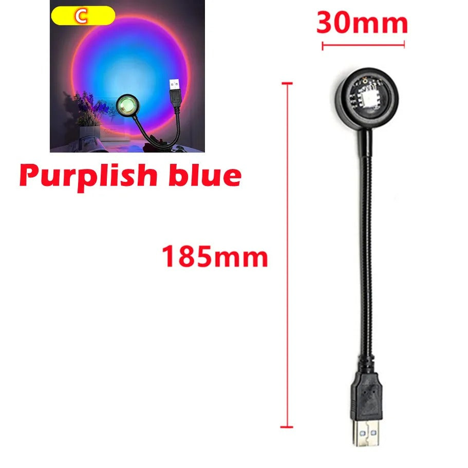 USB LED Lamp Projector - Transform - C. Purplish Blue -ShopMallUniverse
