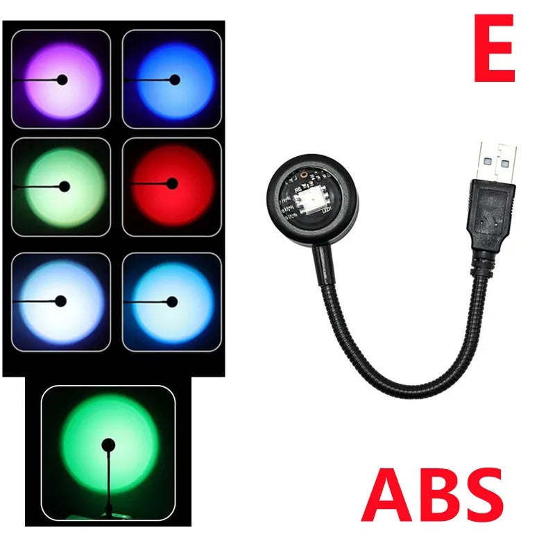 USB LED Lamp Projector - Transform - E. 7 Color Modes (ABS) -ShopMallUniverse
