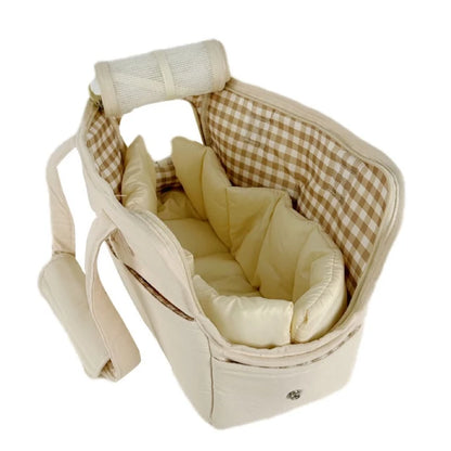 OneCute Pet Paws-on-the-Go: Stylish Portable Dog Carrier for Small Breeds - Small / Beige Bag And Mat -ShopMallUniverse