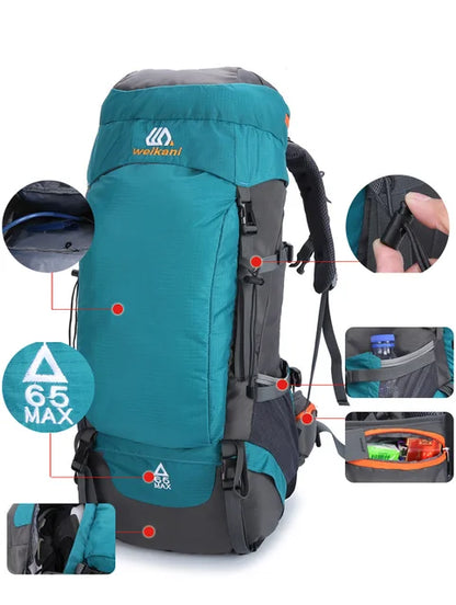 Summit Pro 65L: Premium Waterproof Camping Backpack for Extreme Outdoor Adventures -ShopMallUniverse