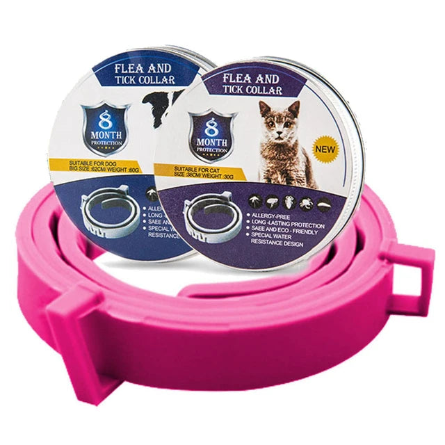 PestShield Pro: Adjustable Flea & Tick Prevention Collar for Dogs and Cats - Pink 1pc / Cat/38cm/14.96In -ShopMallUniverse