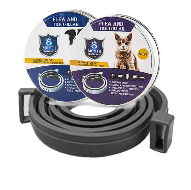 PestShield Pro: Adjustable Flea & Tick Prevention Collar for Dogs and Cats - Black 1pc / Cat/38cm/14.96In -ShopMallUniverse