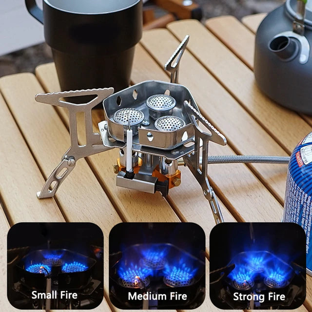 Adventurer's Choice: 5800W Portable Windproof Gas Stove - Unleash Big Power in the Great Outdoors -ShopMallUniverse