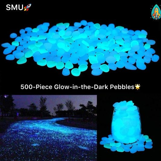 500-Piece Glow-in-the-Dark Garden Pebbles For An Enchanting Decor -ShopMallUniverse