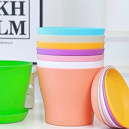 Cheerful Candy-Colored Round Planters Flower Pot: Spruce Up Your Space with Succulents - 5 Sizes Perfect for Home & Office Decor!