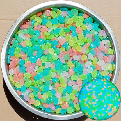 500-Piece Glow-in-the-Dark Garden Pebbles For An Enchanting Decor - Colorful -ShopMallUniverse