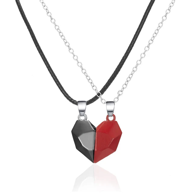 LoveSync EKG Heartbeat Magnetic Couple Necklace Set