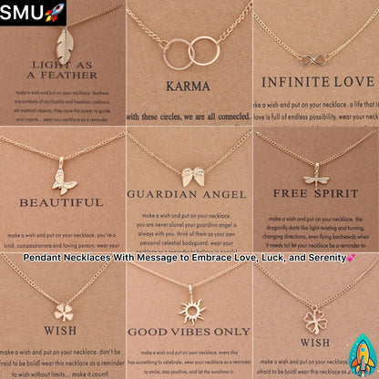 Stellar Whispers: Cosmic Pendant Necklaces With Message to Embrace Love, Luck, and Serenity -ShopMallUniverse