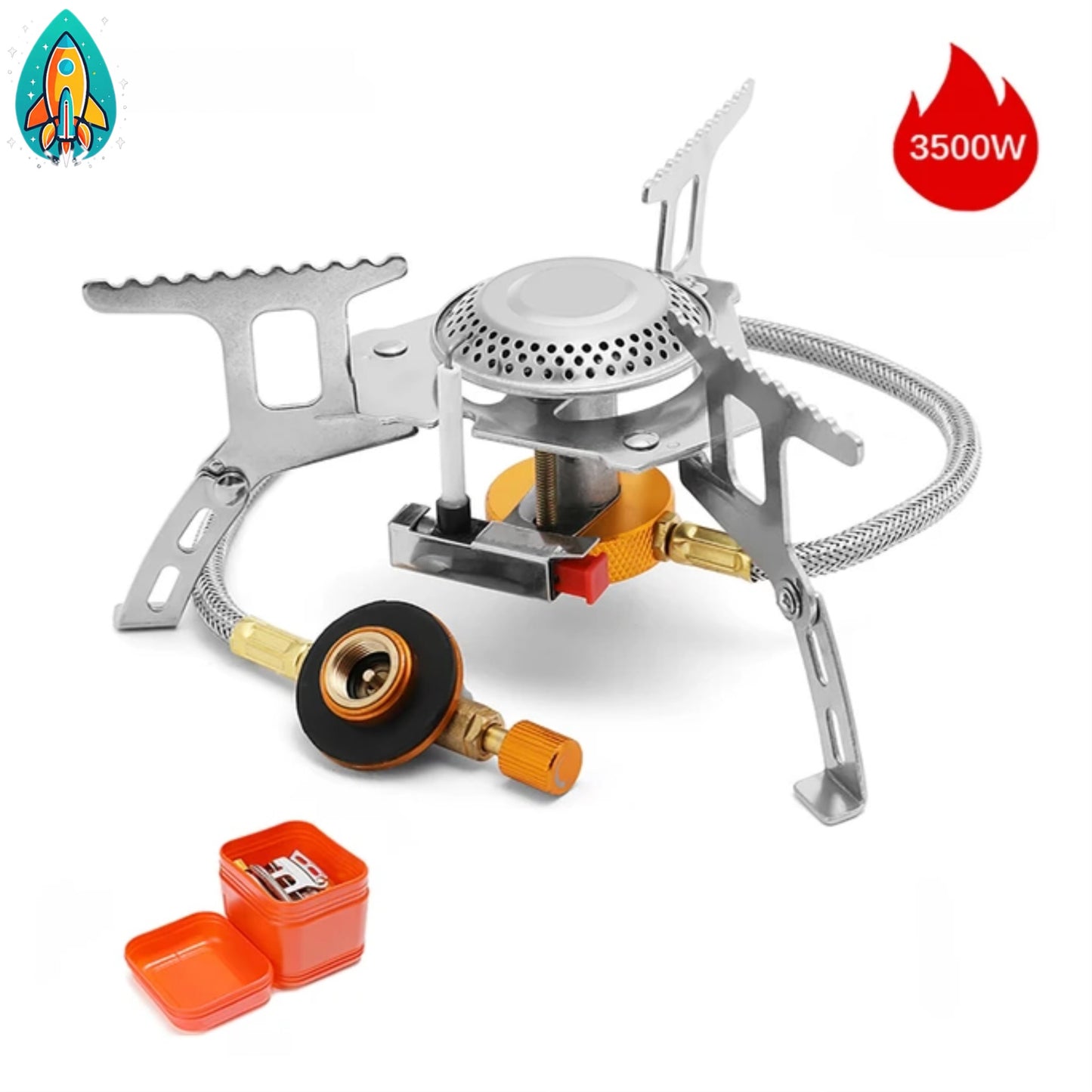 Adventurer's Choice: 5800W Portable Windproof Gas Stove - Unleash Big Power in the Great Outdoors - Set #1=5800W cooker (not windproof) -ShopMallUniverse