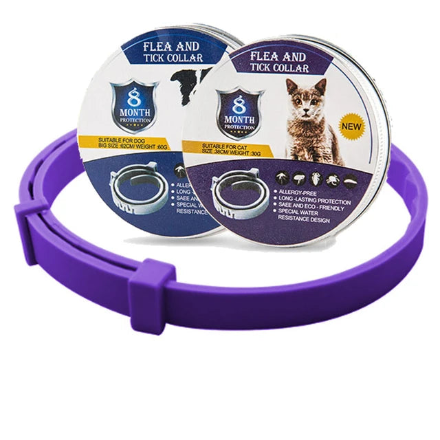 PestShield Pro: Adjustable Flea & Tick Prevention Collar for Dogs and Cats - Purple 1pc / Cat/38cm/14.96In -ShopMallUniverse