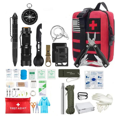 Elite Tactical Response Kit: Comprehensive Survival & First Aid System for Outdoor Adventures - Red -ShopMallUniverse