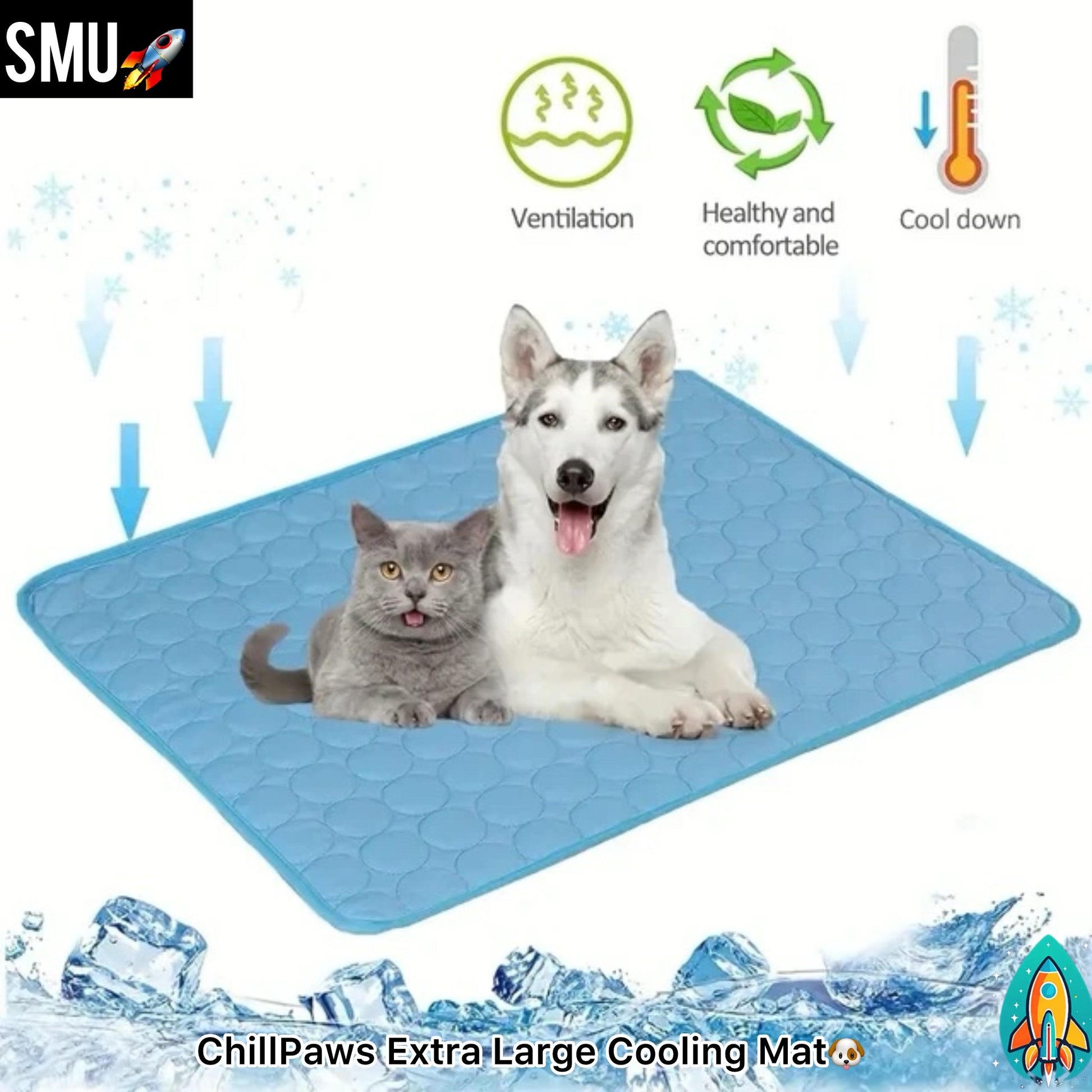 ChillPaws Extra Large Cooling Mat: The Ultimate Summer Comfort for Dogs and Cats -ShopMallUniverse