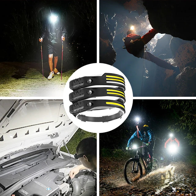 E-SMARTER: Rechargeable COB LED Sensor Headlamp with 5 Lighting Modes -ShopMallUniverse