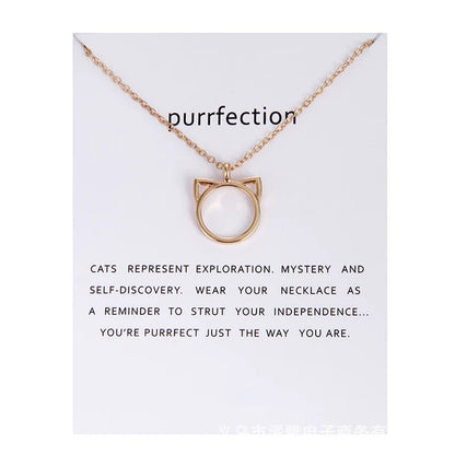 Stellar Whispers: Cosmic Pendant Necklaces With Message to Embrace Love, Luck, and Serenity - Purrfection -ShopMallUniverse