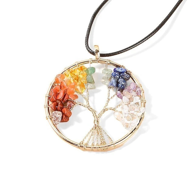 Divine Balance: 7 Chakras Tree of Life Pendant Necklace -ShopMallUniverse