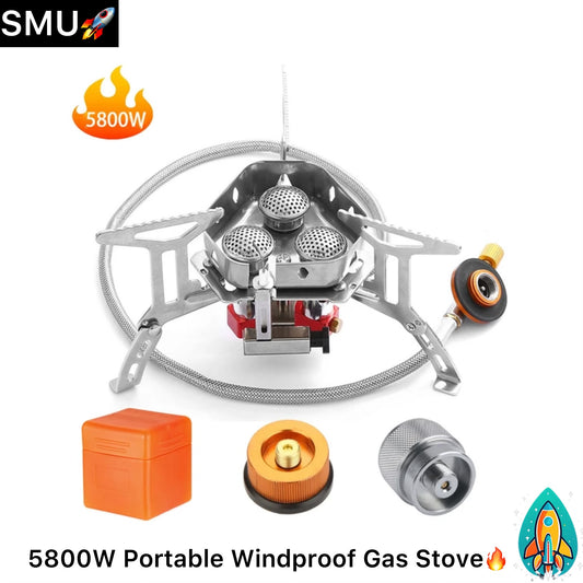 Adventurer's Choice: 5800W Portable Windproof Gas Stove - Unleash Big Power in the Great Outdoors -ShopMallUniverse