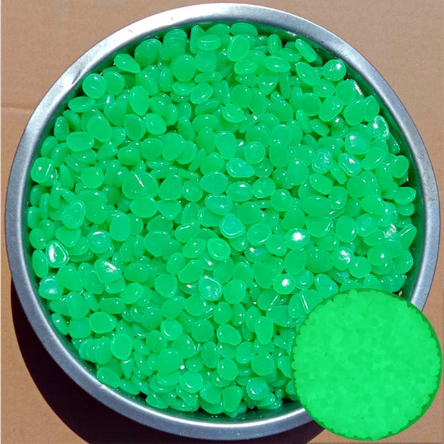 500-Piece Glow-in-the-Dark Garden Pebbles For An Enchanting Decor - Lime Green -ShopMallUniverse