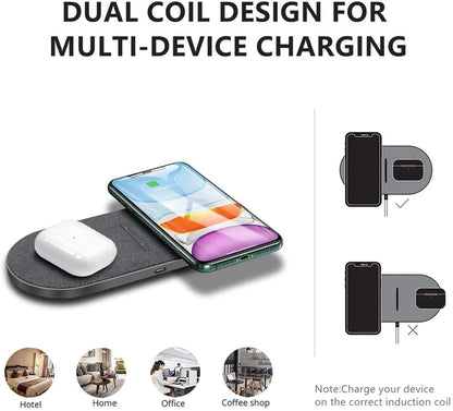 Super 40W Dual Wireless Charging Pad: Power Up Your iPhone & Samsung Devices with Lightning Speed! -ShopMallUniverse