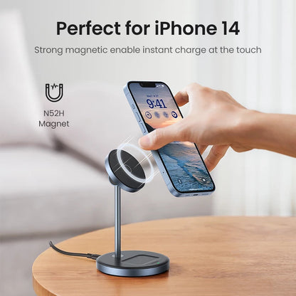 MagCharge Pro 20W - 2-in-1 Magnetic Wireless Charging Stand for iPhone 15/14/13 and AirPods -ShopMallUniverse