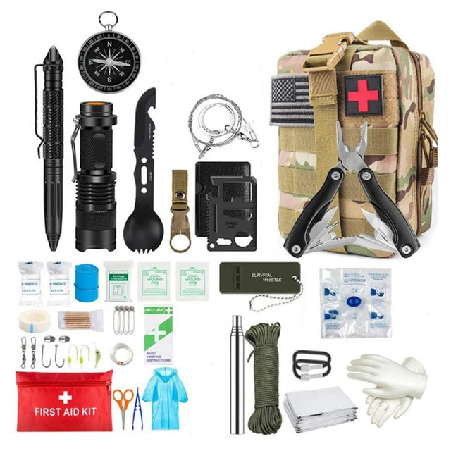 Elite Tactical Response Kit: Comprehensive Survival & First Aid System for Outdoor Adventures - Camo#1 -ShopMallUniverse