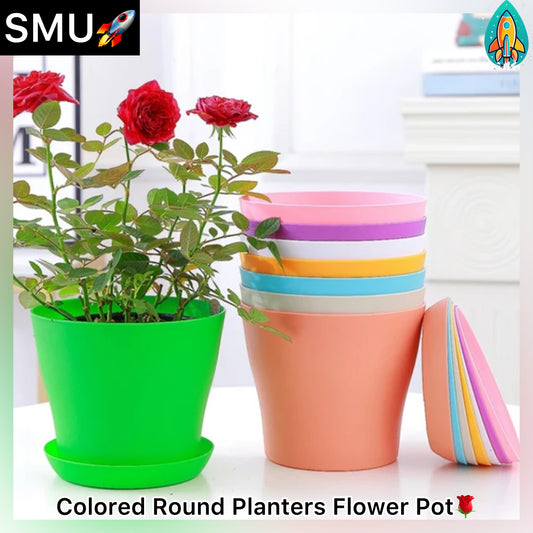 Cheerful Candy-Colored Round Planters Flower Pot: Spruce Up Your Space with Succulents - 5 Sizes Perfect for Home & Office Decor!