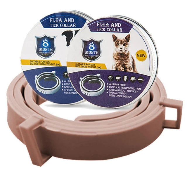 PestShield Pro: Adjustable Flea & Tick Prevention Collar for Dogs and Cats - Coffee 1pc / Cat/38cm/14.96In -ShopMallUniverse