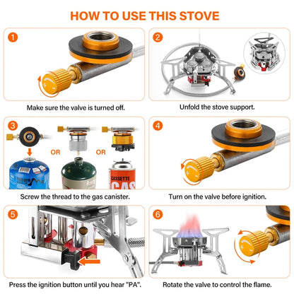 Adventurer's Choice: 5800W Portable Windproof Gas Stove - Unleash Big Power in the Great Outdoors -ShopMallUniverse