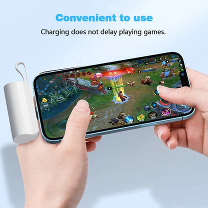 Pocket Power Plus: Ultra-Portable 5000mAh Power Bank with Built-In Cable for iPhone, Samsung, and More -ShopMallUniverse