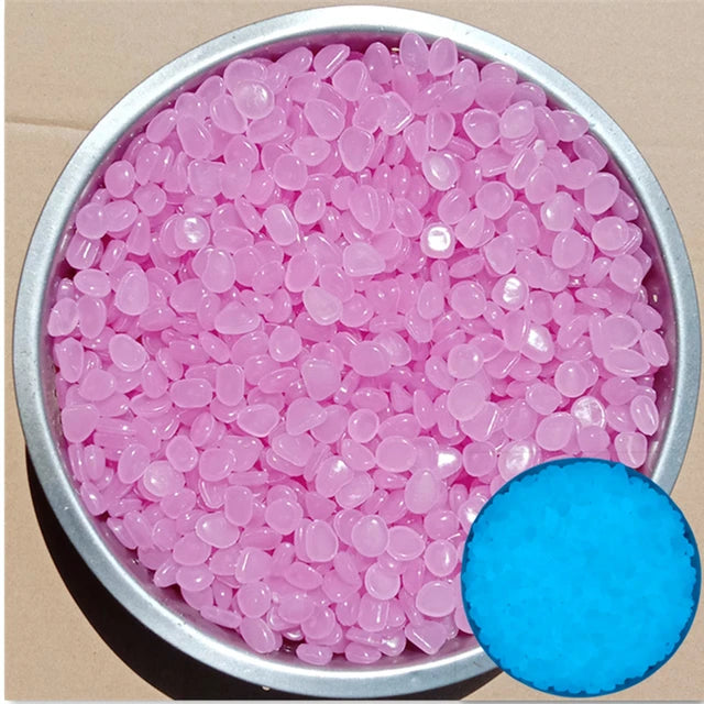 500-Piece Glow-in-the-Dark Garden Pebbles For An Enchanting Decor - Pink -ShopMallUniverse