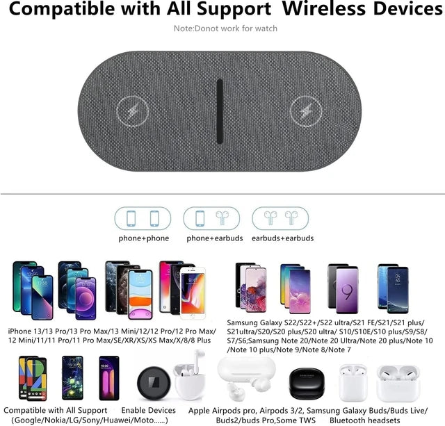 Super 40W Dual Wireless Charging Pad: Power Up Your iPhone & Samsung Devices with Lightning Speed! -ShopMallUniverse