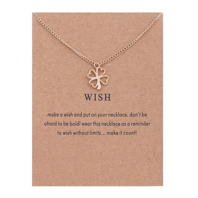 Stellar Whispers: Cosmic Pendant Necklaces With Message to Embrace Love, Luck, and Serenity - Wish 2 -ShopMallUniverse