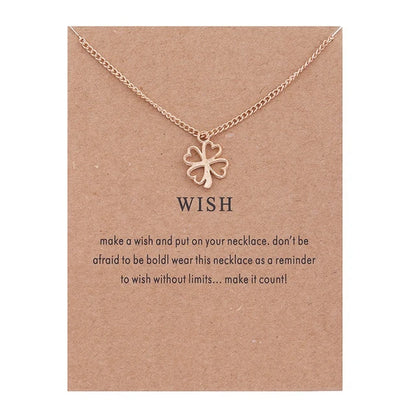 Stellar Whispers: Cosmic Pendant Necklaces With Message to Embrace Love, Luck, and Serenity - Wish 2 -ShopMallUniverse