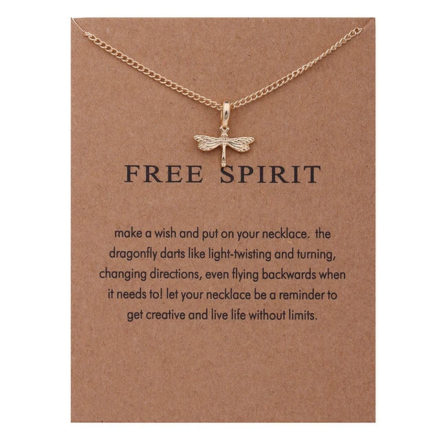 Stellar Whispers: Cosmic Pendant Necklaces With Message to Embrace Love, Luck, and Serenity - Free Spirit -ShopMallUniverse