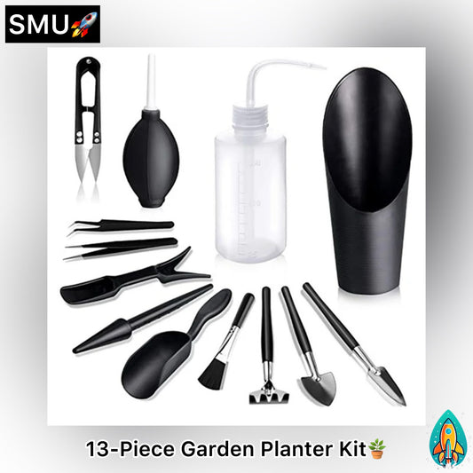 13-Piece Garden Planter Kit: Succulent Plants Tools & Mini Hand Tools Set -ShopMallUniverse