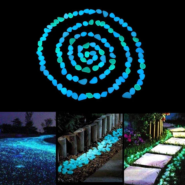 500-Piece Glow-in-the-Dark Garden Pebbles For An Enchanting Decor -ShopMallUniverse