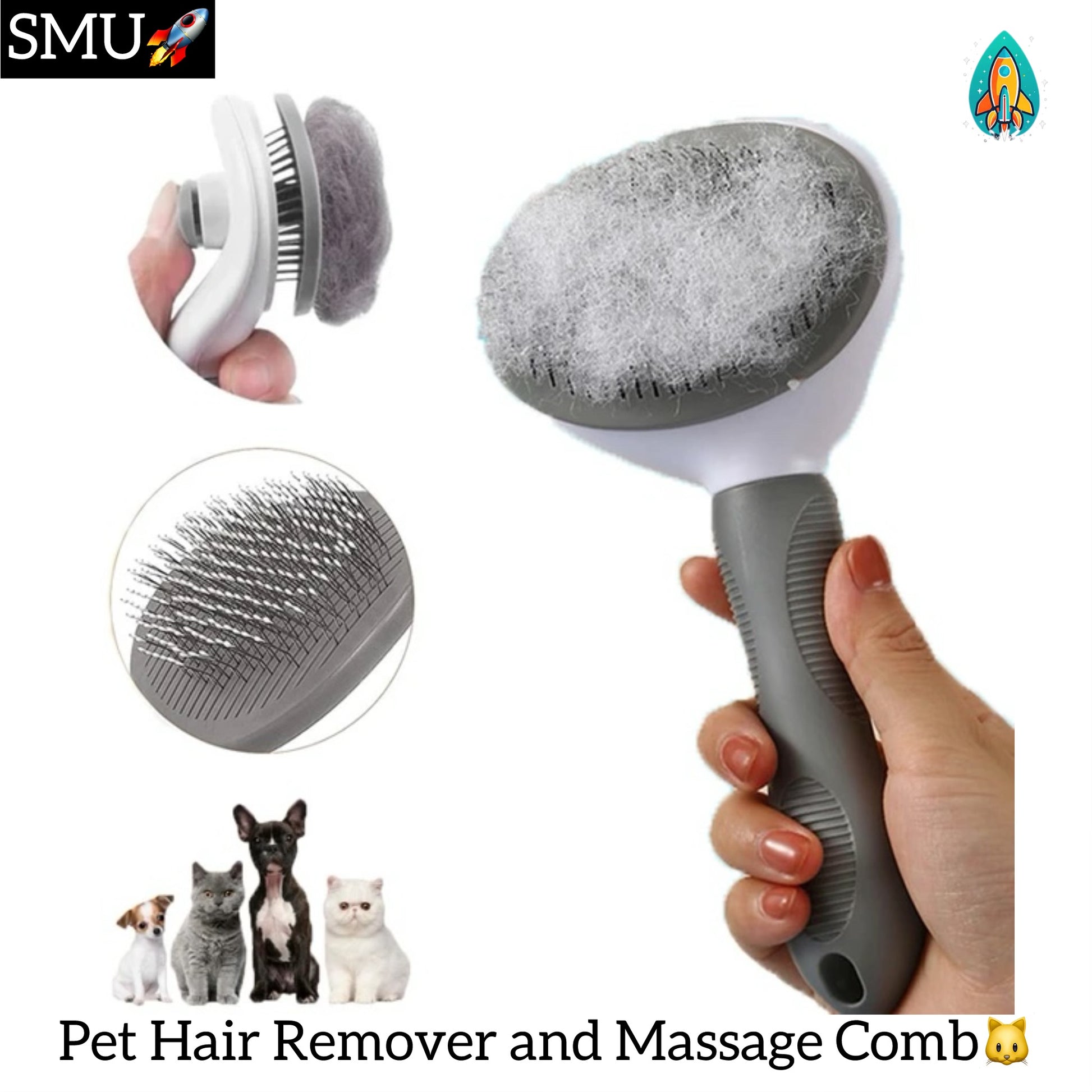 ProGroom Pet Hair Remover and Massage Comb - The All Needed Grooming Tool for Cats and Dogs! -ShopMallUniverse