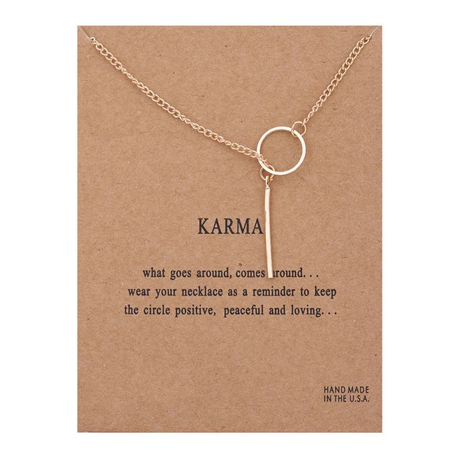 Stellar Whispers: Cosmic Pendant Necklaces With Message to Embrace Love, Luck, and Serenity - Karma 3 -ShopMallUniverse