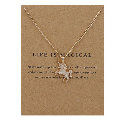 Stellar Whispers: Cosmic Pendant Necklaces With Message to Embrace Love, Luck, and Serenity - Life Is Magical -ShopMallUniverse