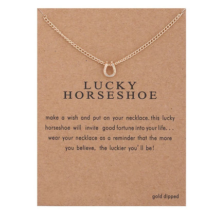 Stellar Whispers: Cosmic Pendant Necklaces With Message to Embrace Love, Luck, and Serenity - Lucky Horseshoe -ShopMallUniverse