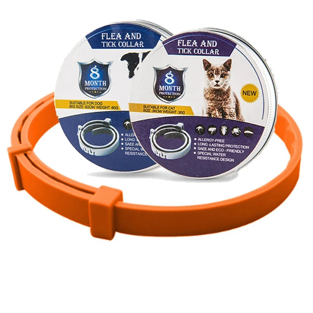 PestShield Pro: Adjustable Flea & Tick Prevention Collar for Dogs and Cats - Orange#2/ 1pc / Cat/38cm/14.96In -ShopMallUniverse