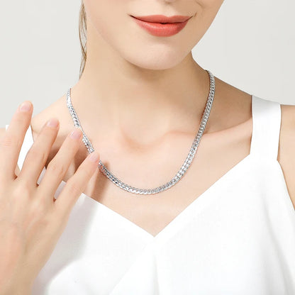 Timeless Allure: 925 Sterling Silver 6mm Side Chain Necklace