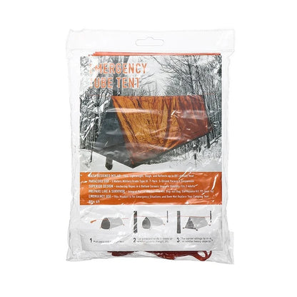 Ultimate Emergency Shelter Kit: Mylar Tube Tent, Sleeping Bag, & SOS Thermal Blanket - Your Essential Outdoor Survival Tent Gear! - Tent Orange NO BAG -ShopMallUniverse