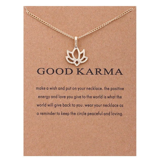 Stellar Whispers: Cosmic Pendant Necklaces With Message to Embrace Love, Luck, and Serenity - Good Karma -ShopMallUniverse