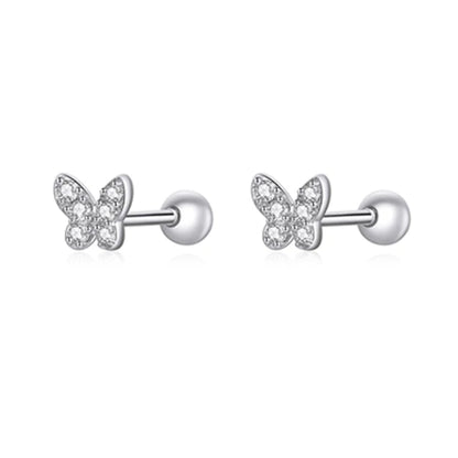 Bamoer Presents Sparkling Sterling Silver Designed Earrings - Exquisite Fine Jewelry - Silver Butterfly -ShopMallUniverse