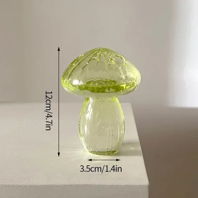 Mystical Mushroom Grove: Artistic Glass Hydroponic Terrarium Vase - Vase.A12 -ShopMallUniverse