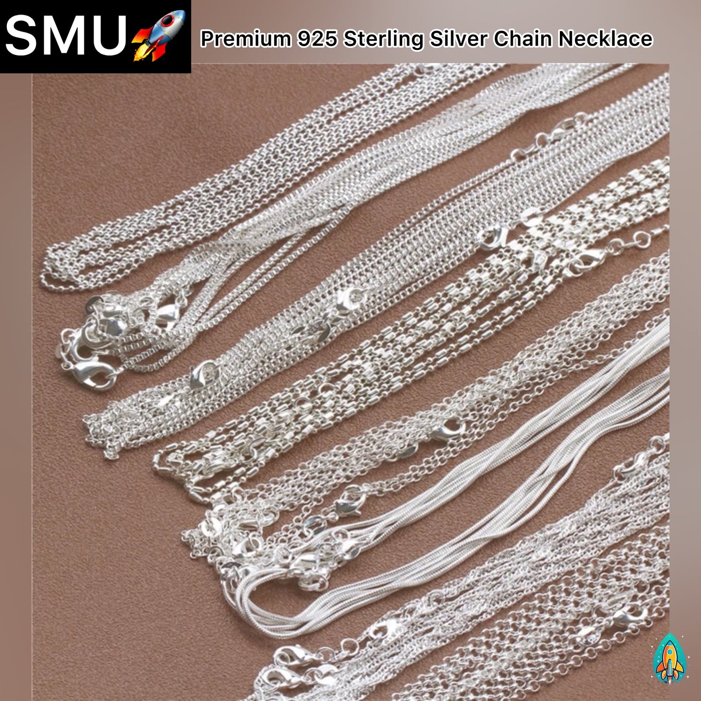 Premium 925 Sterling Silver Chain Necklace: Elegance in Every Inch