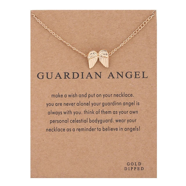 Stellar Whispers: Cosmic Pendant Necklaces With Message to Embrace Love, Luck, and Serenity - Guardian Angel -ShopMallUniverse