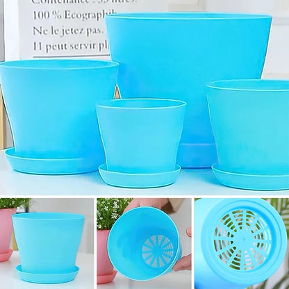 Cheerful Candy-Colored Round Planters Flower Pot: Spruce Up Your Space with Succulents - 5 Sizes Perfect for Home & Office Decor!