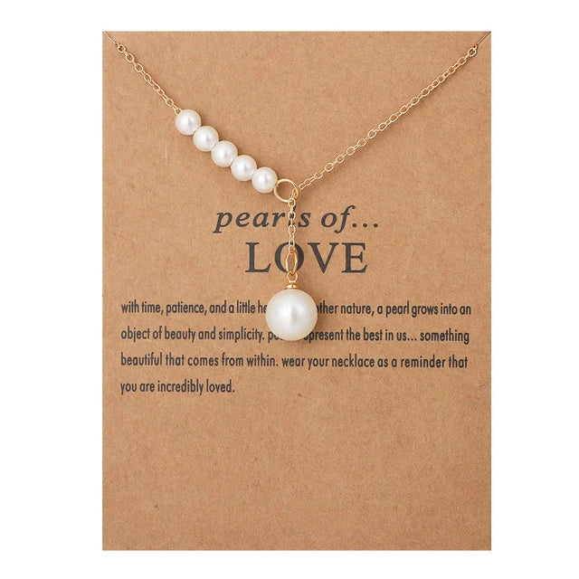 Stellar Whispers: Cosmic Pendant Necklaces With Message to Embrace Love, Luck, and Serenity - Pearls of Love 2 -ShopMallUniverse